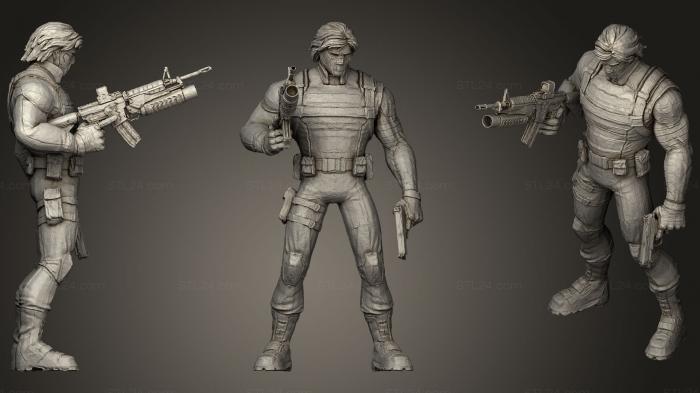 Статуэтки военные (Зимний солдат 01, STKW_0246) 3D модель для ЧПУ станка